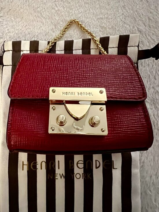 henri bendel Handbags - Henri Bendel Red Waldorf Party Bag (Mini Bag) with Dust Bag Like New